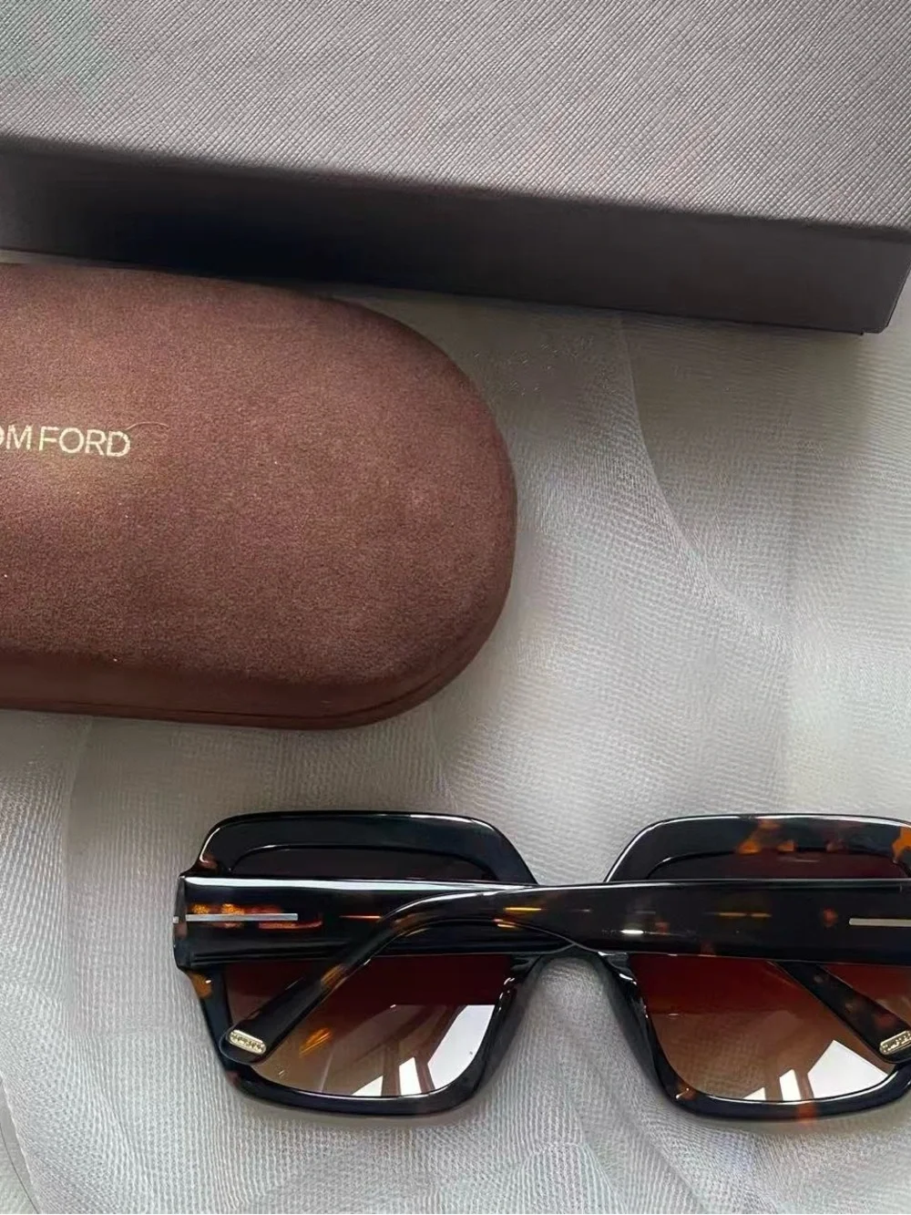 Tom Ford Women's Tortoiseshell Square Sunglasses  Brown Gradient Lenses
